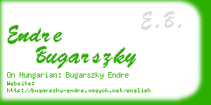 endre bugarszky business card